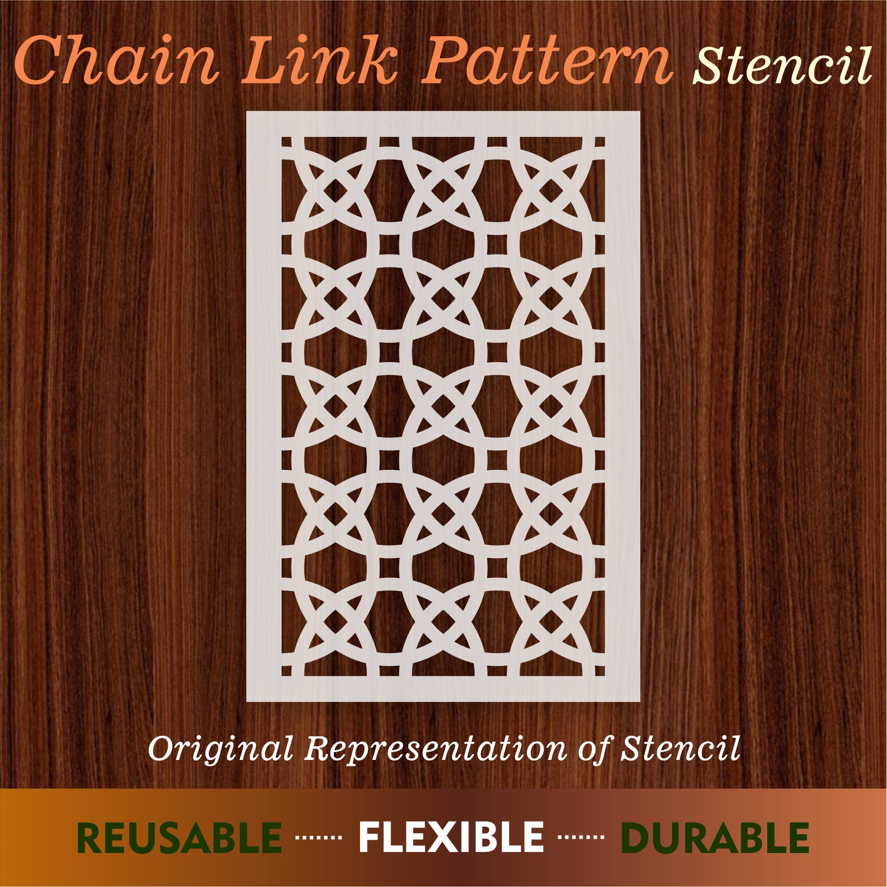 Chain Linkm Pattern Chain Link Pattern Reusable Stencil For Canvas And Wall Painting.ID#21 ...