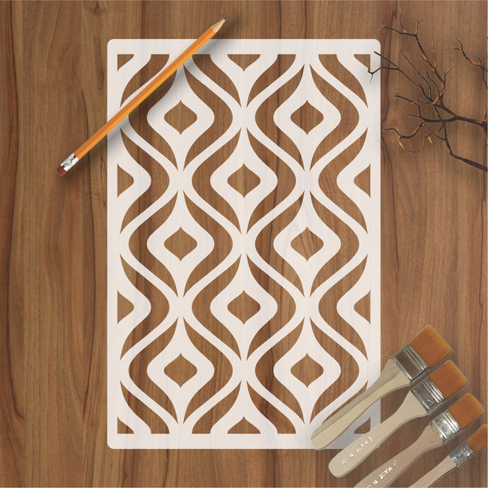 Ogee Bragello Wallpaper Pattern Reusable Stencil For Canvas And Wall Painting - imartdecor.com
