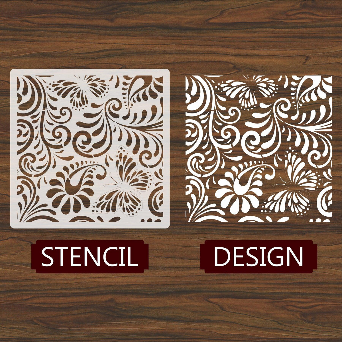 Foral 3d seamless pattern Reusable Stencil For Canvas And Wall Paintin ...