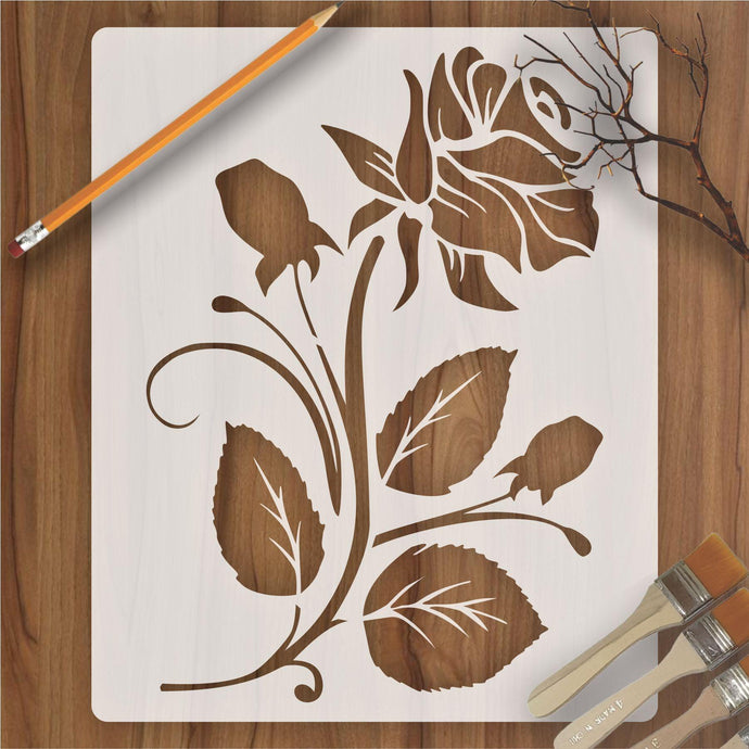 Rose Flower Reusable Stencil for Canvas and wall painting - imartdecor.com