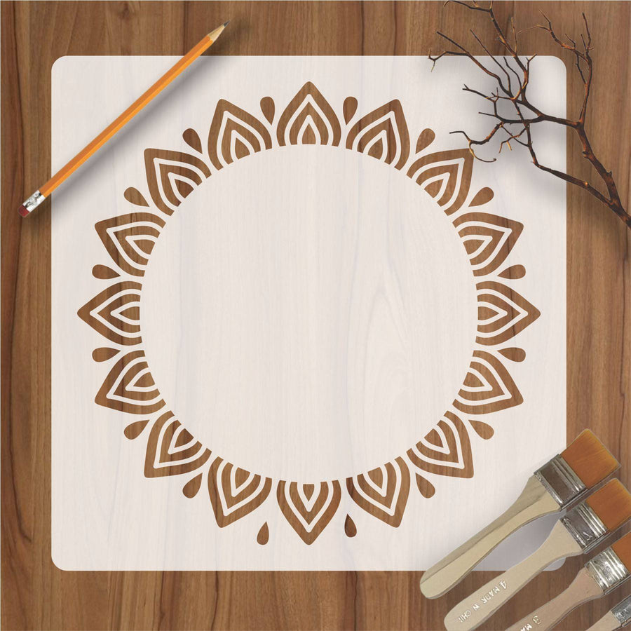 Round Art Mandala Reusable Stencil For Canvas And Wall Painting.ID#252 - imartdecor.com