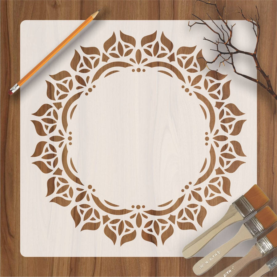 Motif Mandala Round Border Mandala Reusable Stencil For Canvas And Wall Painting.ID#256 - imartdecor.com