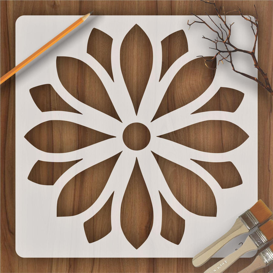 Mandala Flower Reusable Stencil for Canvas and wall painting - imartdecor.com