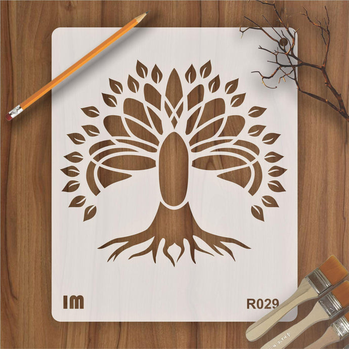 Tree Floral Reusable Stencil for Canvas and wall painting - imartdecor.com