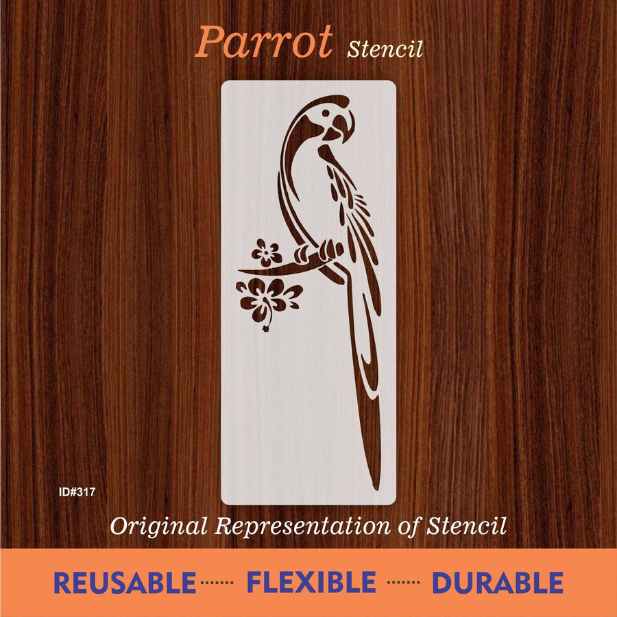 parrot Stencil Reusable Stencil For Canvas And Wall Painting.ID# 317 - imartdecor.com