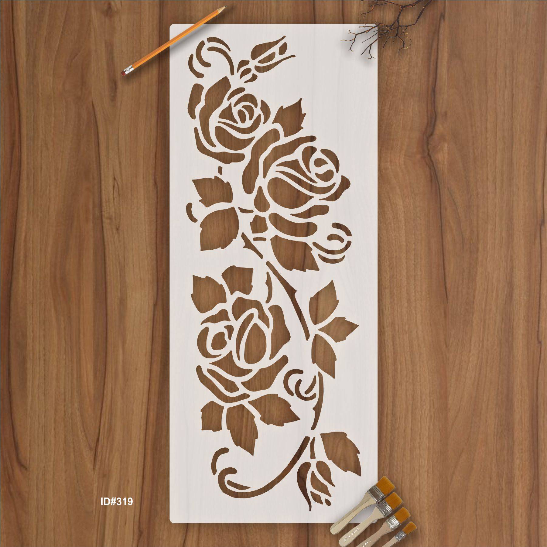 Gorgeous Roses Reusable Stencil For Canvas And Wall Painting.ID #319 ...