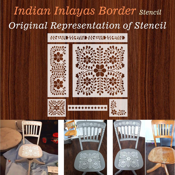 Indian Inlay(furniture and fabric) Reusable Stencil For Canvas And Wall Painting - imartdecor.com