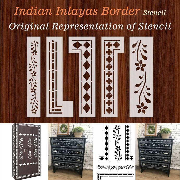 Indian Inlay (furniture and fabric) Reusable Stencil For Canvas And Wall Painting - imartdecor.com