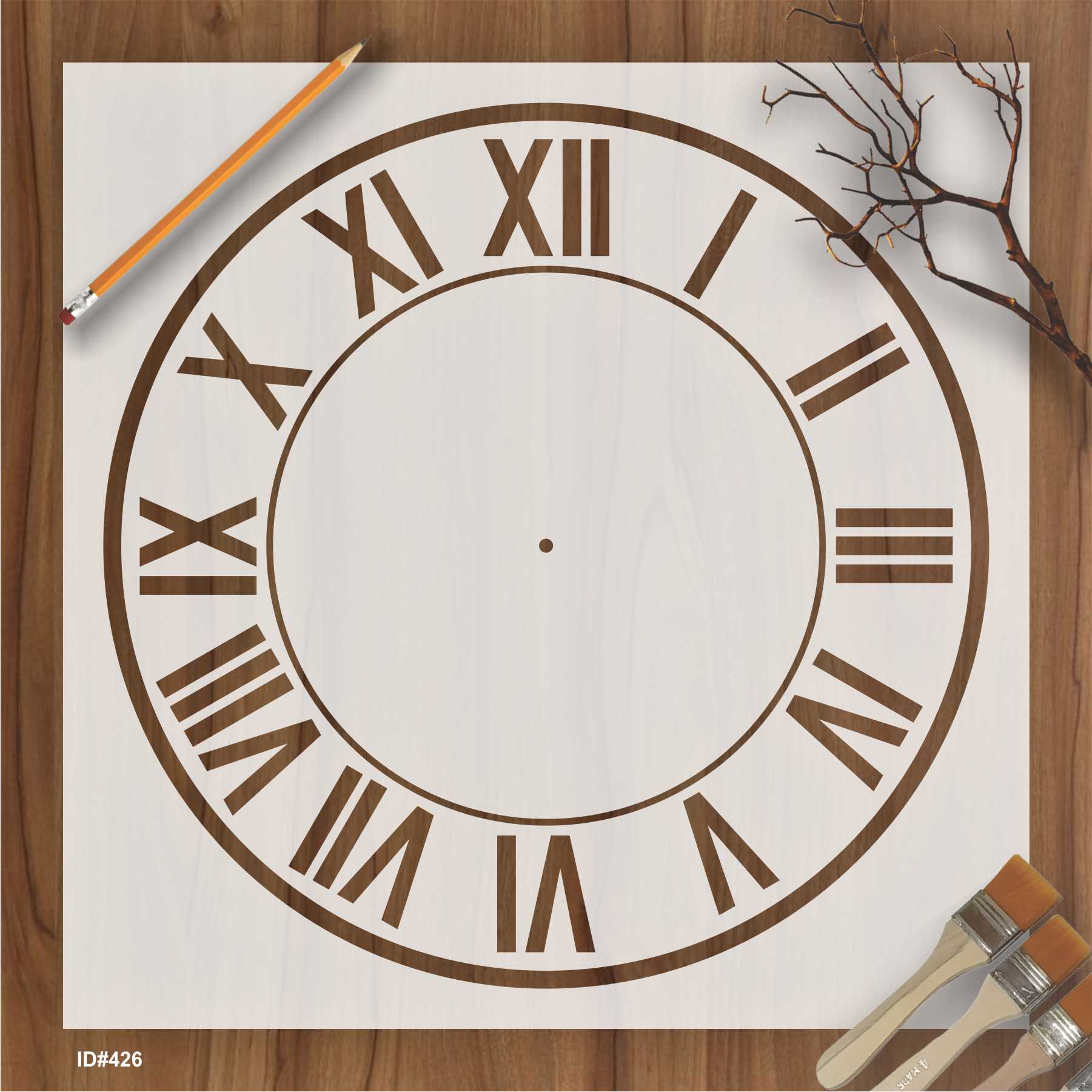 Roman Digits Clock Reusable Stencil Reusable Stencil For Canvas And Wa ...