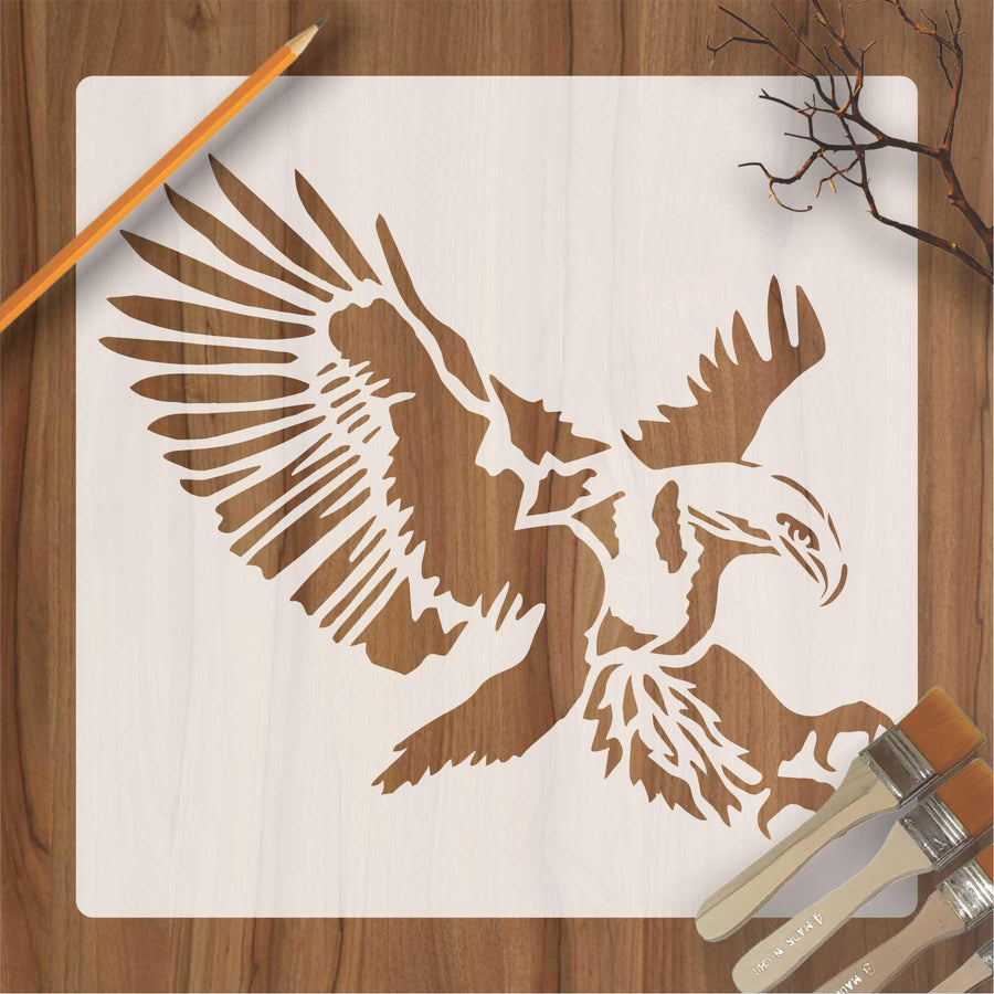Flying Eagle Reusable Stencil for Canvas and wall painting - imartdecor.com