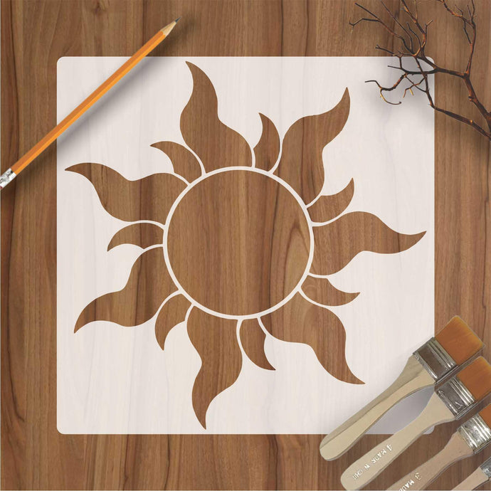 Tangled Sun Reusable Stencil For Canvas And Wall Painting - imartdecor.com