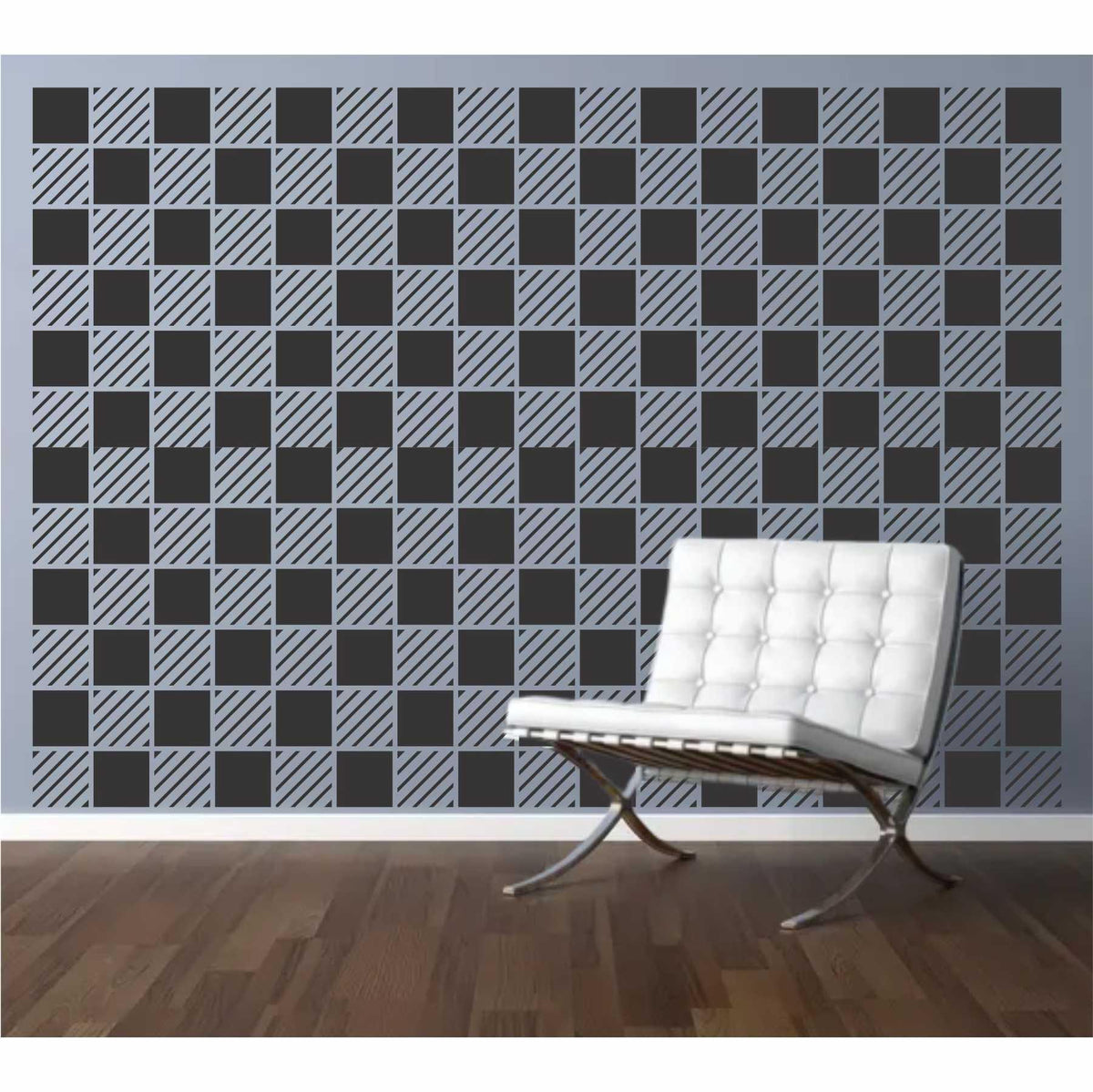 1pc Chess Painting Stencil 11.8x11.8inch Large Chess Pieces Stencil,  Reusable Chess Board Drawing Template, Square Black And White Checkerboard