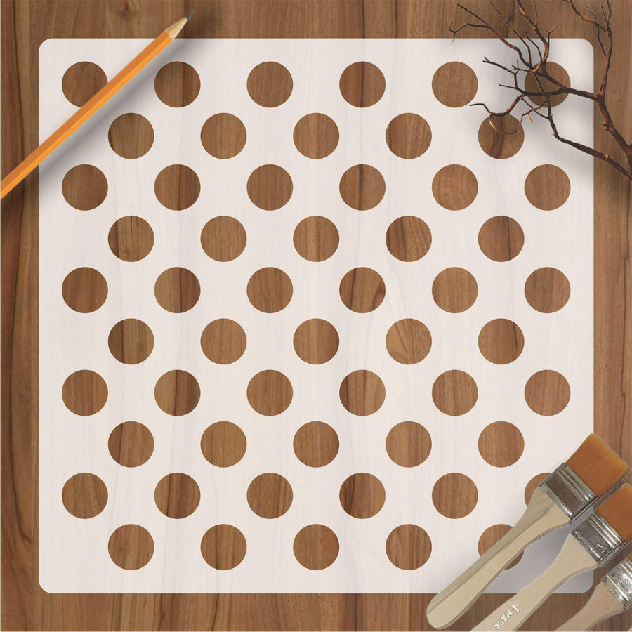 Polka Dots Pattern Reusable Stencil For Canvas And Wall Painting - imartdecor.com