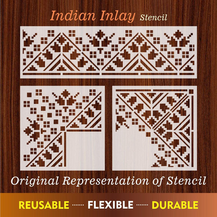 Indian Inlay(furniture and fabric) Reusable Stencil For Canvas And Wall Painting - imartdecor.com