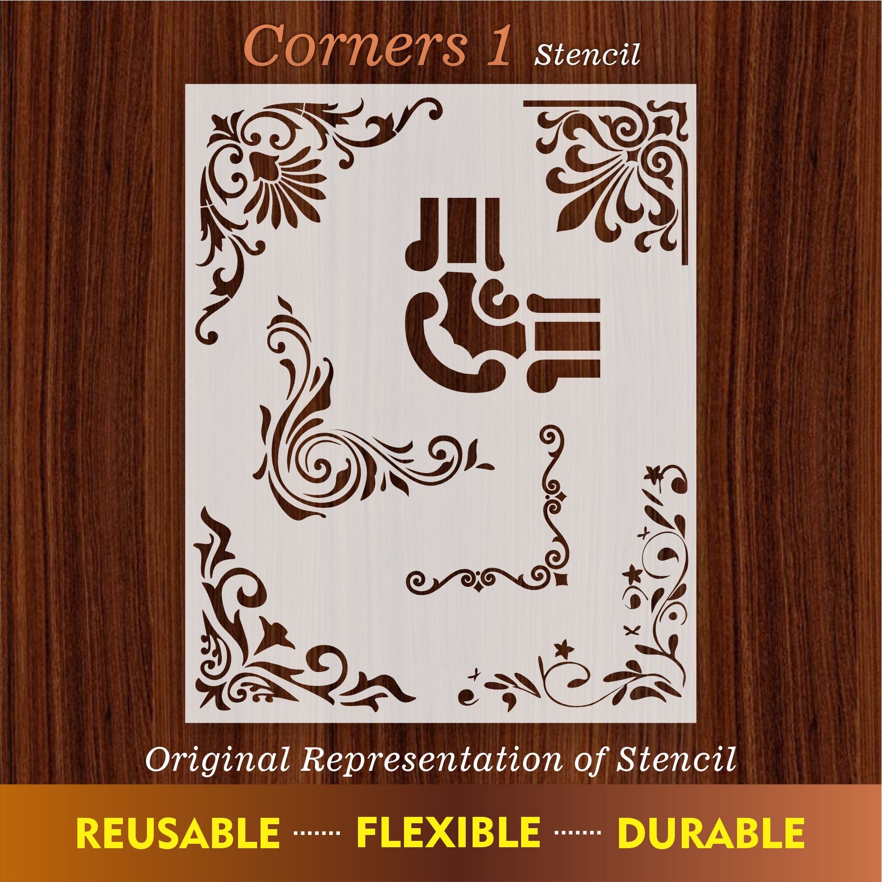 Corner Stencil For Canvas And Wall Painting.ID #483 – imartdecor.com