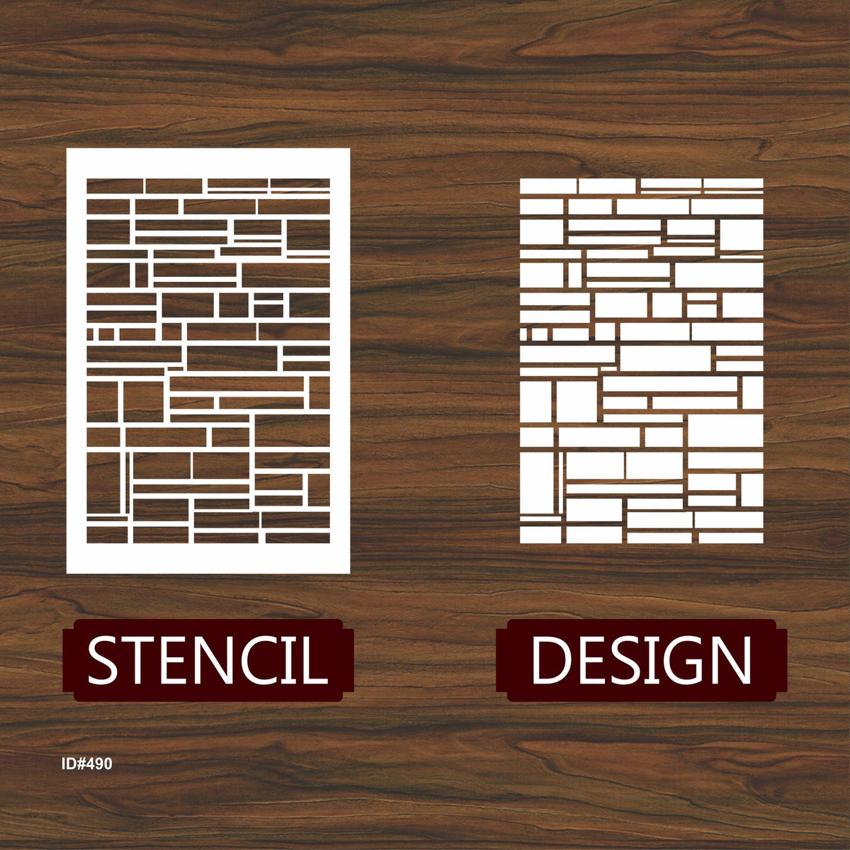 Rectangular Stencil Pattern Ractangle Pattren Stencil For Canvas And Wall Painting.ID #490 ...