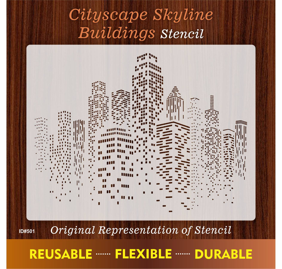 Skyscraper Stencil Reusable Cityscape Skyline City Buildings Template ...