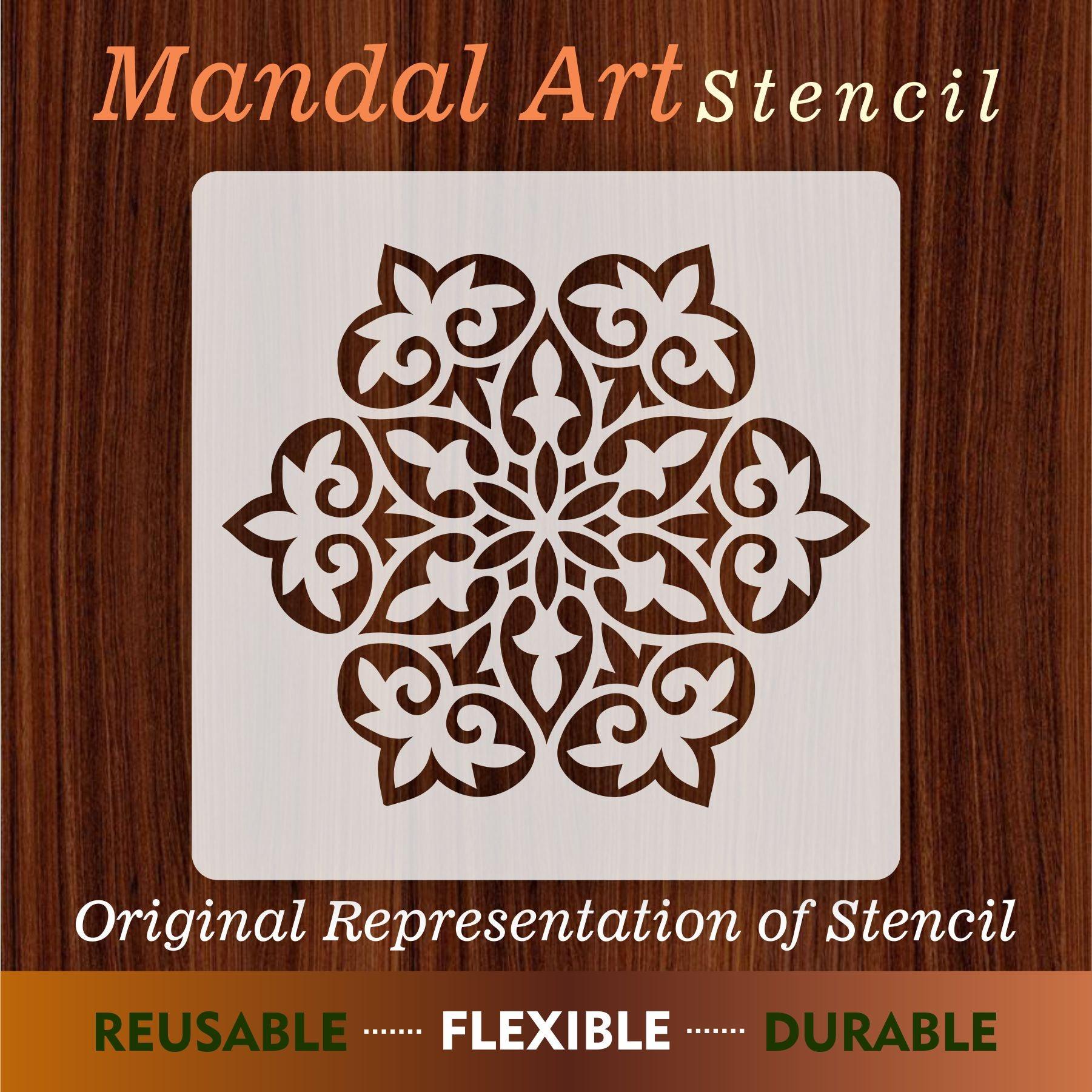 Mandala Art Reusable Stencil for Canvas and wall painting.ID#51 ...