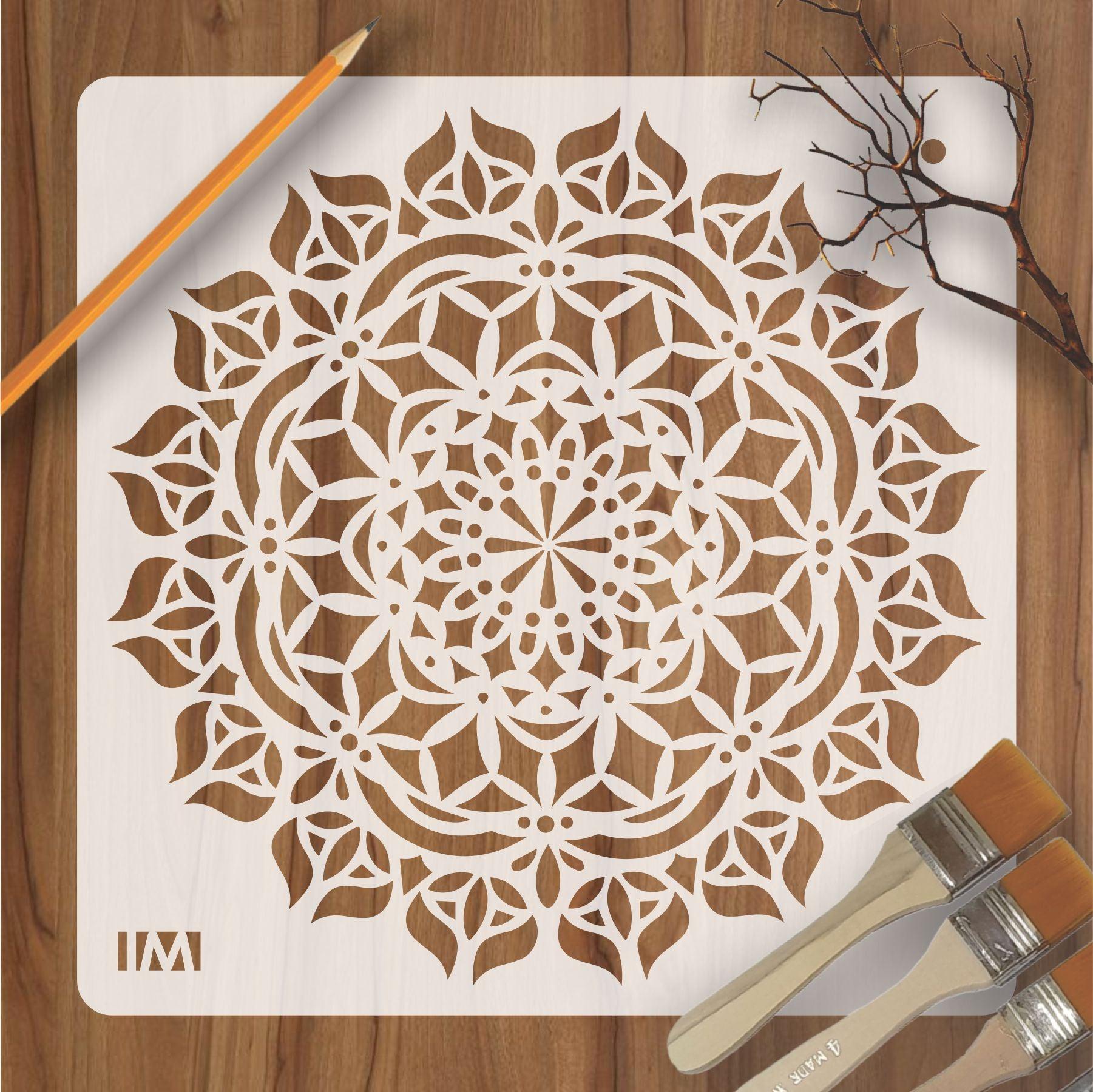 Mandala Art Reusable Stencil for Canvas and wall painting.ID#53 ...