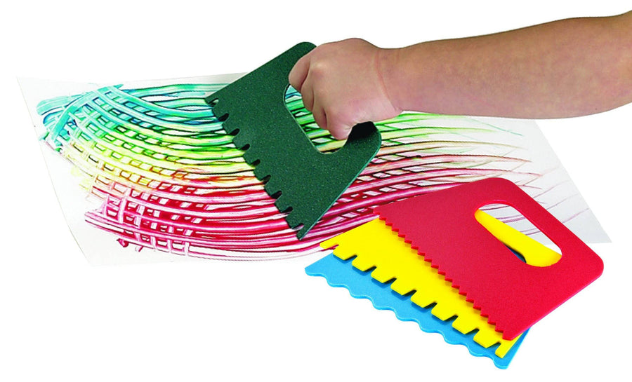 4Pcs Plastic Paint Scraper Painting Brush Kids Diy Painting Graffiti Brushes - imartdecor.com