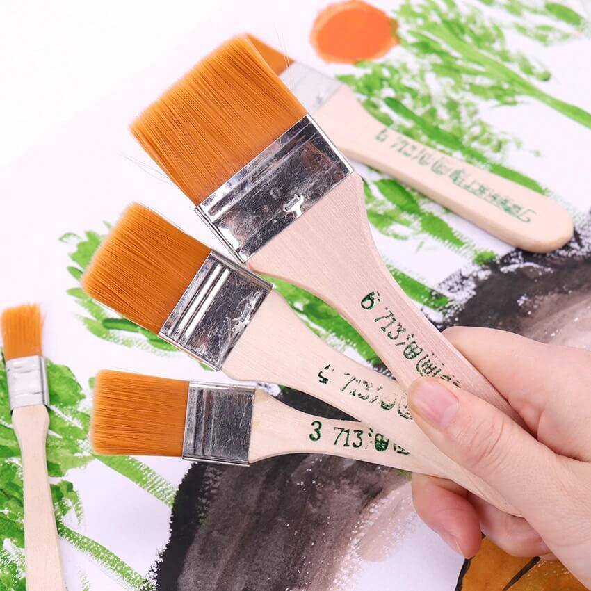 3 Pcs- Base Brushes Set # 2,#4,#6,#8 Wide Soft Brushes Set - imartdecor.com