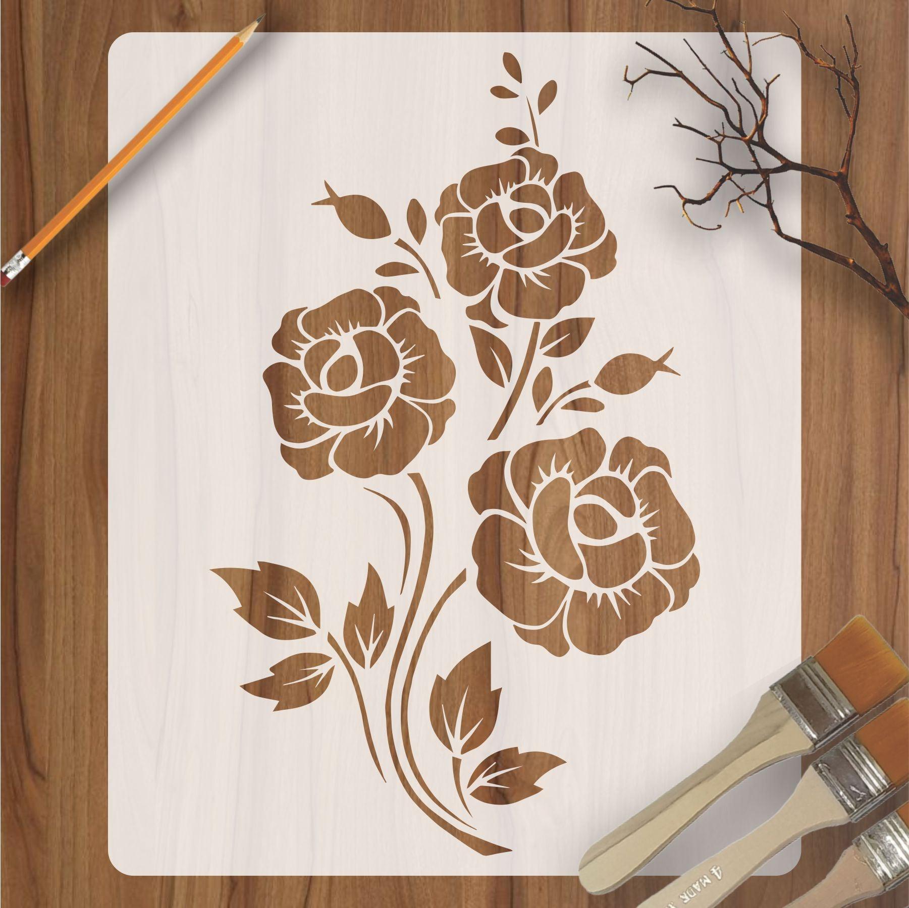 Floral Reusable Sheets Reusable Stencil for Canvas and wall painting.I ...