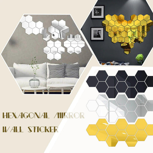 Self Adhesive DIY 3D Mirror Wall Sticker Hexagon Home Decor Mirror Decor Stickers Art Wall Decoration Stickers - imartdecor.com