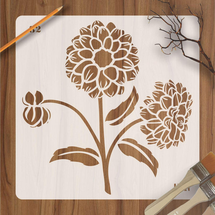 Floral Reusable Stencil for Canvas and wall painting - imartdecor.com