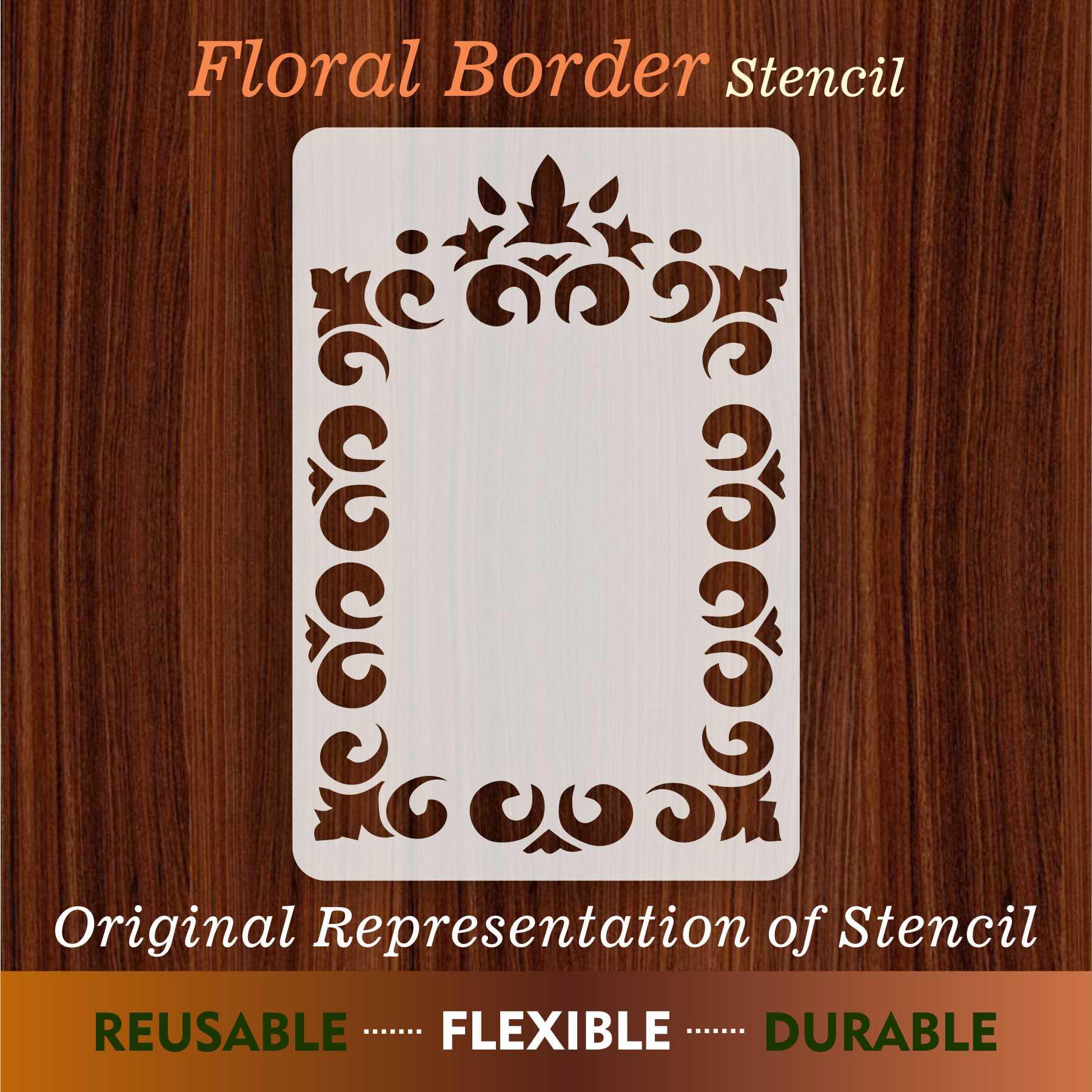 Floral Borders Reusable Stencil for Canvas and wall painting.ID#91 ...
