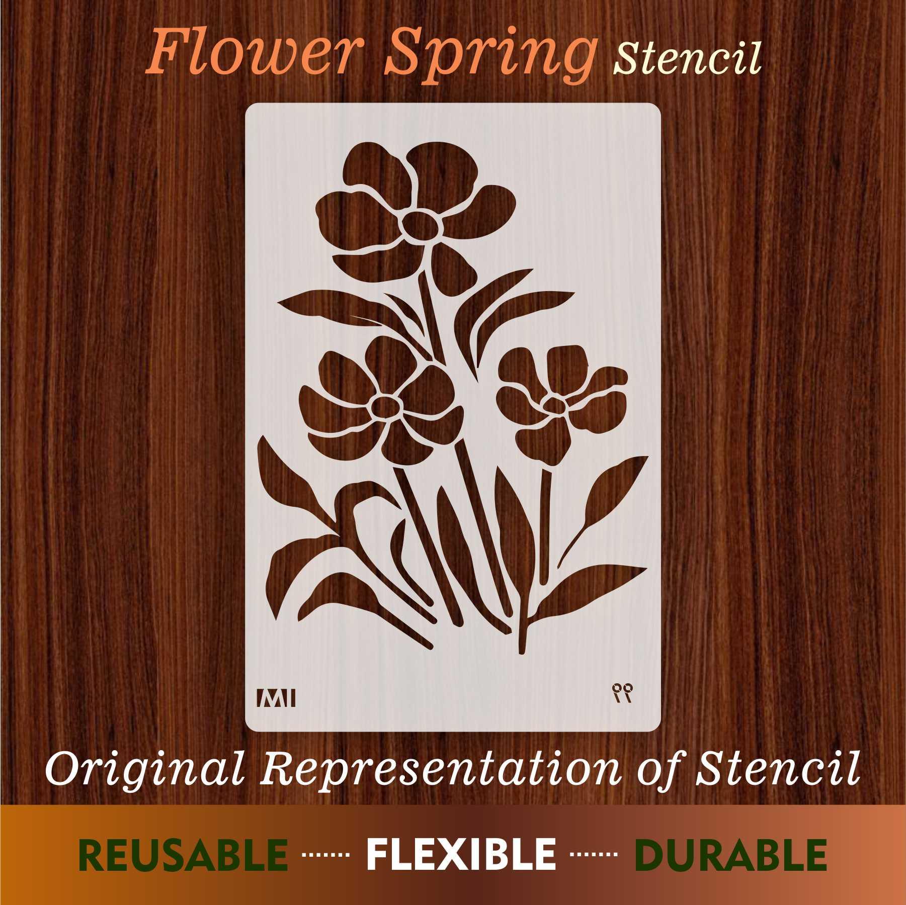 Flower Spring Reusable Stencil for Canvas and wall painting.ID#99 ...